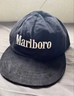 レア物 Marlboro コーデュロイキャップ 黒 マールボロ