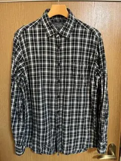 OLD UNIQLO チェックネルシャツ BLACKxWHITE サイズL