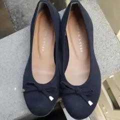 リボンバレーシューズ　ブラック