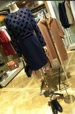 フレイアイディー　ドットワンピース　ネイビー