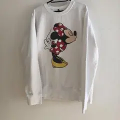 古着ミニーマウス　ホワイトトレーナー　Lサイズ