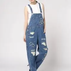 n*i様 ワールドワイドラブ　スター　オーバーオール　つなぎ　デニム　ジーンズのサムネイル