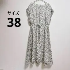 【MKミシェルクライン】　ワンピース フレンチスリーブ　フラワー柄　シフォン38のサムネイル