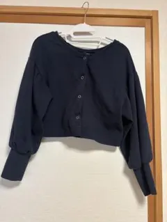 ⭐︎値下げ⭐︎hinari 2wayワッフルショートカーディガン　ネイビー