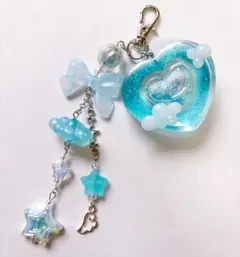 しゅわしゅわハートシェイカーキーホルダー ラムネ 水色 チャーム付きのサムネイル