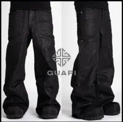 FIVEKOH Black Waxed Raw Denim Jeans - メルカリ
