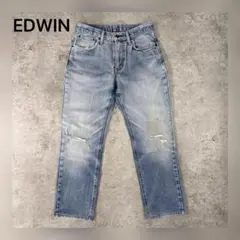 【美品】EDWIN（エドウィン）E403 ダメージ加工 デニムパンツ W30