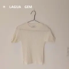 ＊ ♡11 LAGUA GEM リブ編み 半袖トップスのサムネイル