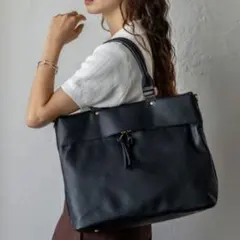 ほぼ未使用品aroco アロコ 本革 レザー リクルート ビジネス トート 