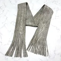希少PLEATS PLEASE ケーブルニット転写 プリーツストール フリンジのサムネイル