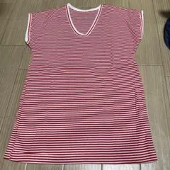 【未使用】ボーダー　Ｖネック　トップス