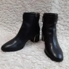 極美品 ショートブーツ　トリーバーチ レザー　ブラック 23.5 サイドジップ