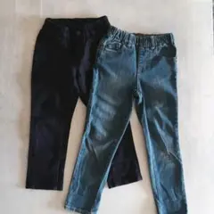 ☆値引き☆男の子　ユニクロ 黒 パンツ　＋　ニッセン デニム　２本セット