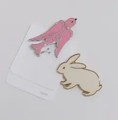 未使用　ミナペルホネン　ブローチセット　wind　bird　usagi　正規品