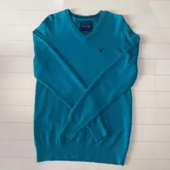 AMERICAN EAGLE ターコイズ Vネックセーター