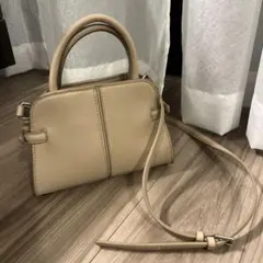 ZARA ベージュ ミニシティバッグ　取外可ストラップ付き