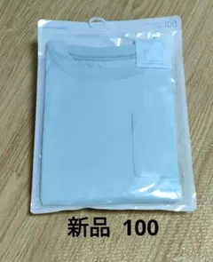 新品 GU コットンクルーネックT 半袖 ブルー 100cmのサムネイル
