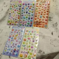 《5枚セット》3Dぷくぷくシール　立体シールセット