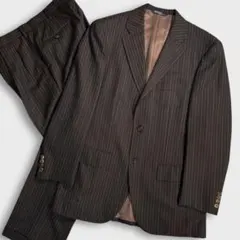 極美品 XL ポロバイラルフローレン スーツ セットアップ 上下 ブラウン 秋冬