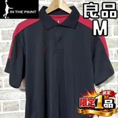 【早い者勝ち✨】インザペイント メンズ 半袖 ポロシャツ M バスケット 黒x赤のサムネイル