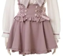 LIZLISA レースアップサスペンダー付スカパン ピンク