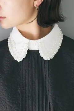 Frene スカラップ２連パール付け襟 フラーネ　付け襟　パール