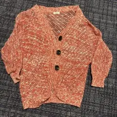 coen オレンジ系 カーディガン 7分袖