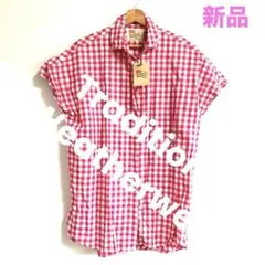 新品タグ付✨トラディショナルウェザーウェア　半袖チェックシャツピンク　ギンガムのサムネイル