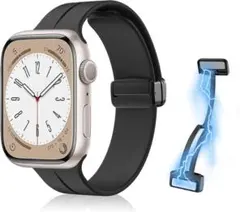 ブラック マグネット付き アップルウォッチ 38mm 40mm 41mm 黒