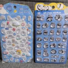 2点セット 韓国 アザラシ&パンダ ドロップシール