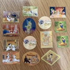 ディズニーキャラクター シール・ステッカー フレーク 切手風　クラシック