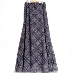 ZARA Mサイズ スカート レッドネイビーチェック シアー 裏地あり