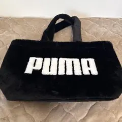 PUMA ファー トートバッグ 黒 大容量