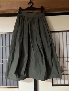 Dgy オリーブグリーン フレアバルーンスカート ゴムウエスト