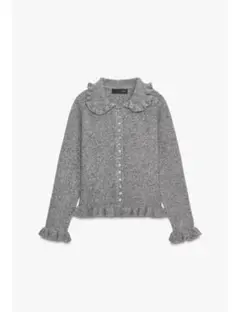 zara フリルトリムニットカーディガン