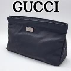 GUCCI グッチ ポーチ 無地 ナイロン ブラックのサムネイル
