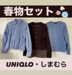 春コーデ3点セット きれいめ オフィスカジュアル M〜L UNIQLO しまむら
