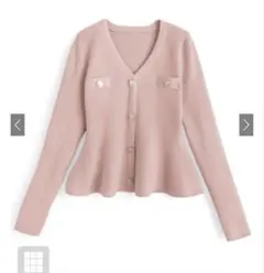 Vネックペプラムニットトップス[lt114]