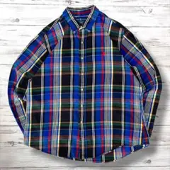 美品 ラルフローレン 長袖シャツ 刺繍ロゴ チェック XL 1744