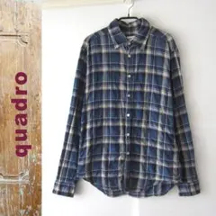 美品　quadro／クアドロ★　チェック　長袖シャツのサムネイル