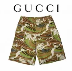 ◎平本蓮着用◎GUCCI シルク100 総柄ハーフパンツ XL - メルカリ