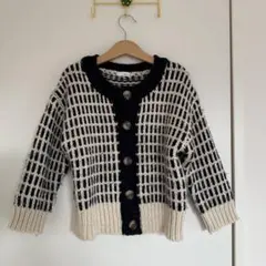 LOWRYS FARM キッズ ニットカーディガン100〜110cm モノトーン