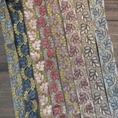 452.インド刺繍リボン 50cm×8本セット