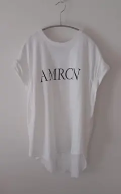 AMERICANA アメリカーナ 袖ロールアップ Tシャツ 白のサムネイル