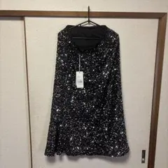 SAISON DE PAPILLON スパンコール ロングスカート ブラック Lのサムネイル