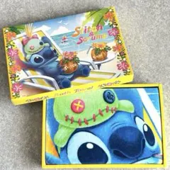 スティッチ＆スクランプ バスタオル　海　ハイビスカスのサムネイル
