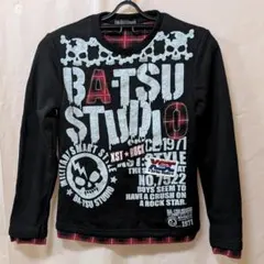 美品】ba-tsu studio バツスタジオ トレーナー レイヤード袖 130