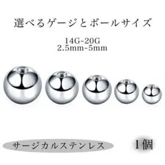 【5個】サージカルステンレス ボディピアス シルバー ボールキャッチのみ パーツ
