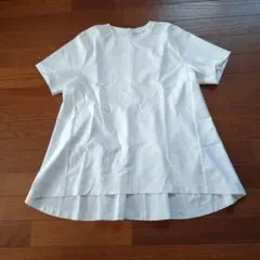 ホワイト Aライン 半袖Tシャツ 後ろファスナーのサムネイル