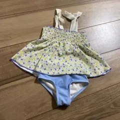 花柄フリルスカート ベビー水着 上下セット